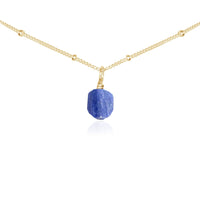 Tiny Rough Kyanite Gemstone Pendant Choker - Tiny Rough Kyanite Gemstone Pendant Choker - 14k Gold Fill / Satellite - Luna Tide Handmade Crystal Jewellery
