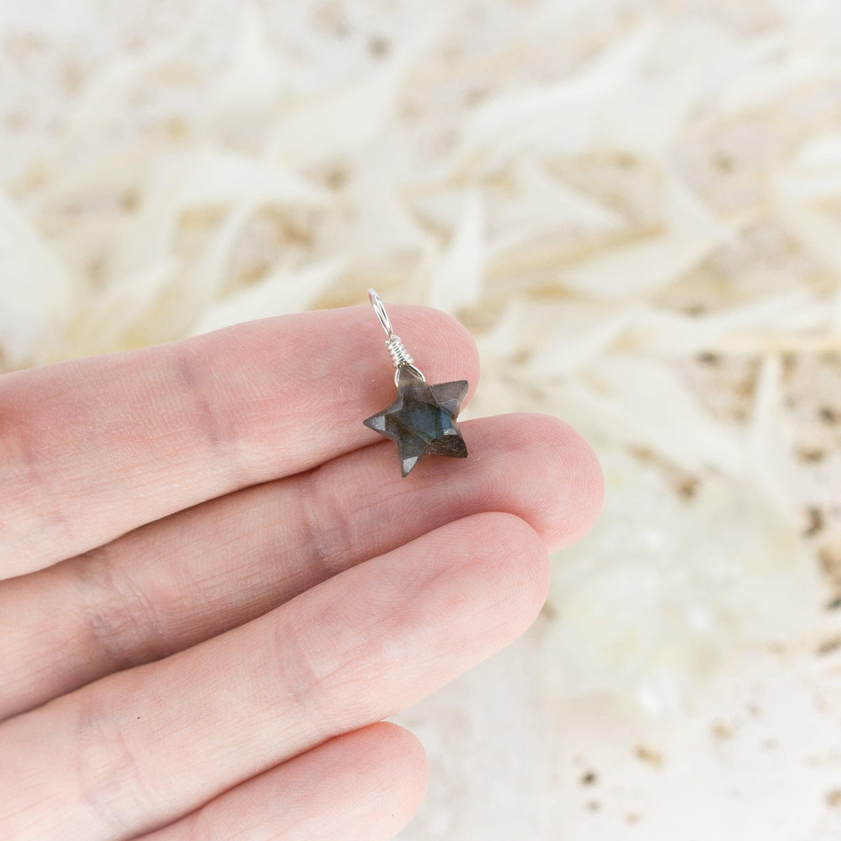 Tiny Star Pendant in Labradorite - Tiny Star Pendant in Labradorite - Sterling Silver - Luna Tide Handmade Crystal Jewellery